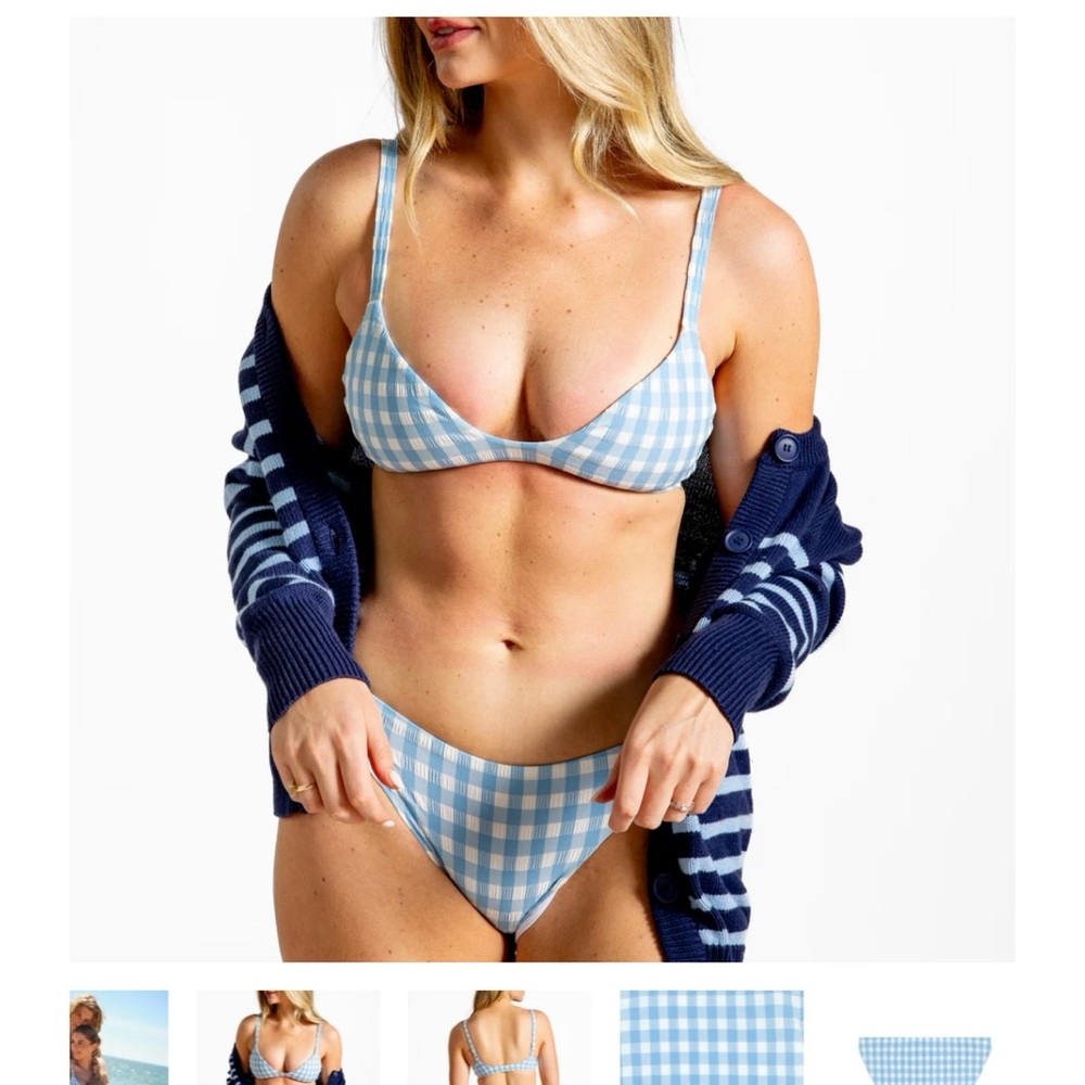 Blue Gingham Bikini Set - Picture 4 of 6